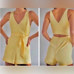 WILFRED Ecoulement Shortalls Romper Mustard Yellow, Size 00